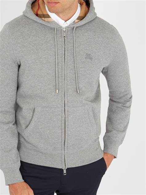 burberry grey hoodie|grey burberry zip up hoodie.